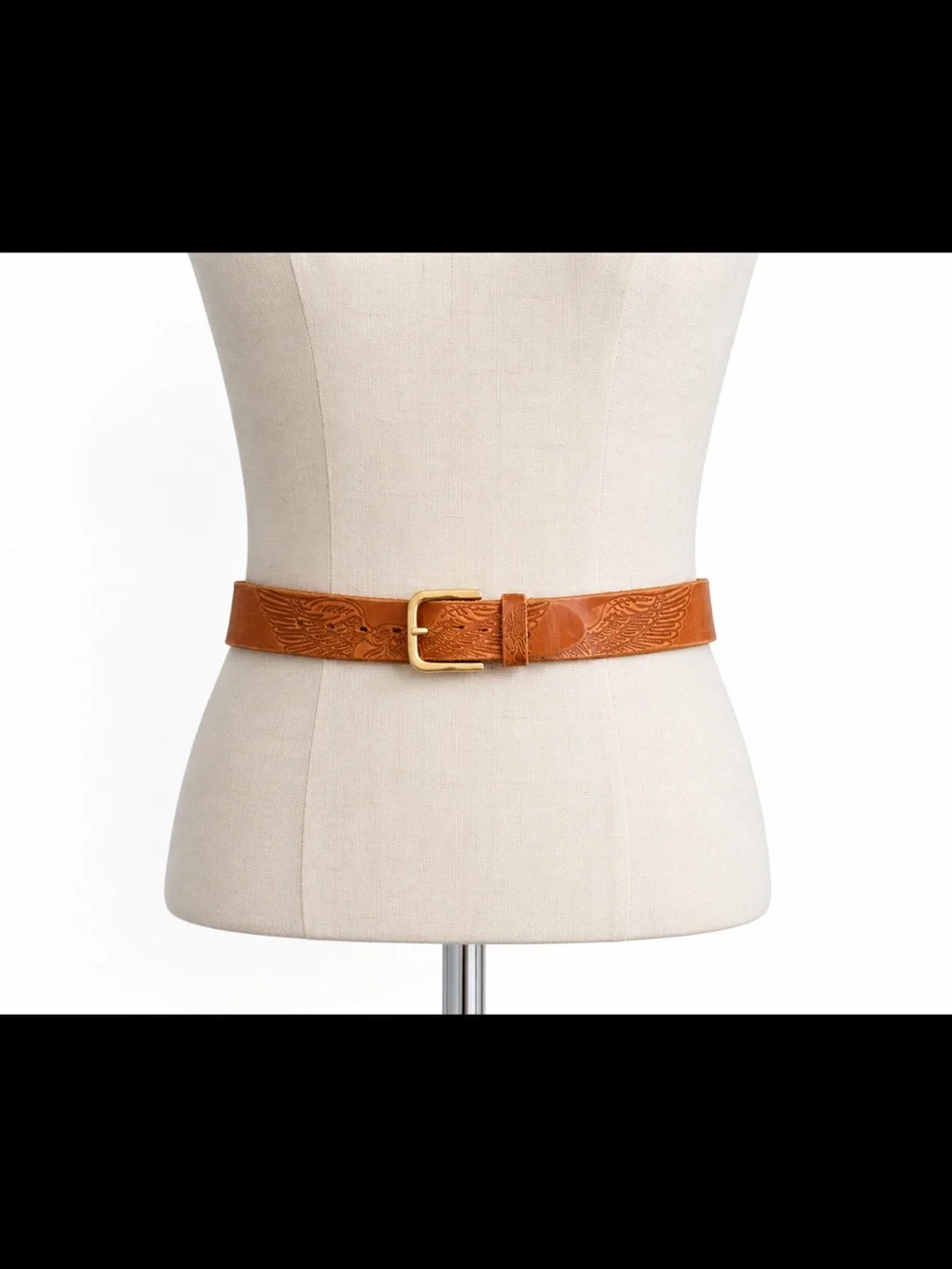 Hand Tooled Eagle Leather Belt Western Biker Boho Unisex Brown Leather Belt